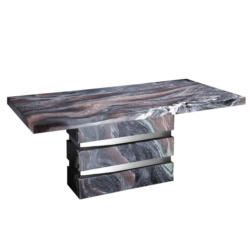 紫山水天然石西餐桌 #9065