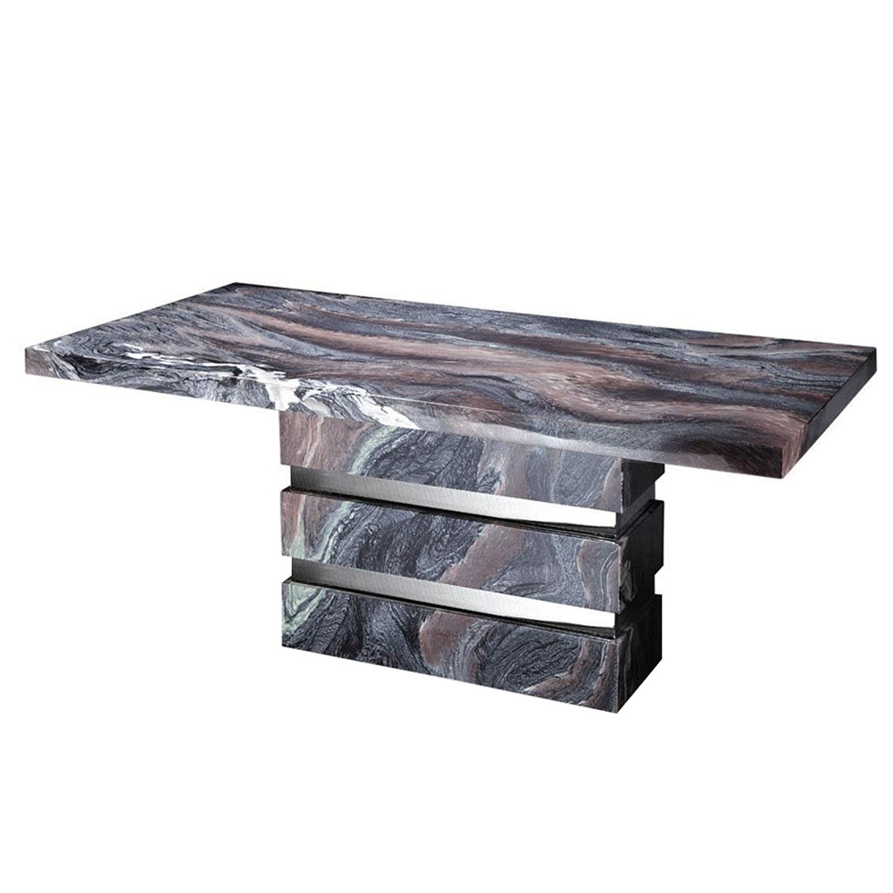 紫山水天然石西餐桌 #9065