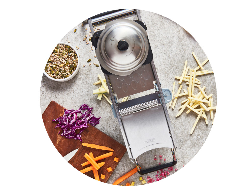 de Buyer slicers and mandolines: slice your vegetables and fruits quickly, safely and in multi cuts like a chef