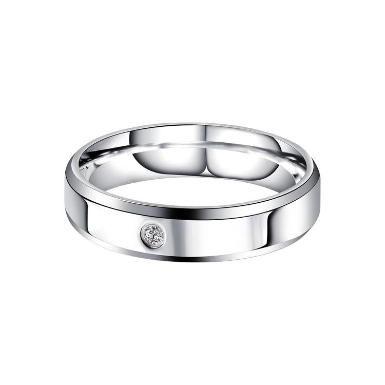 白鋼對戒，情侶戒指 5mm 極簡削邊設計；精緻西德鋼推薦刻字（0418男款）