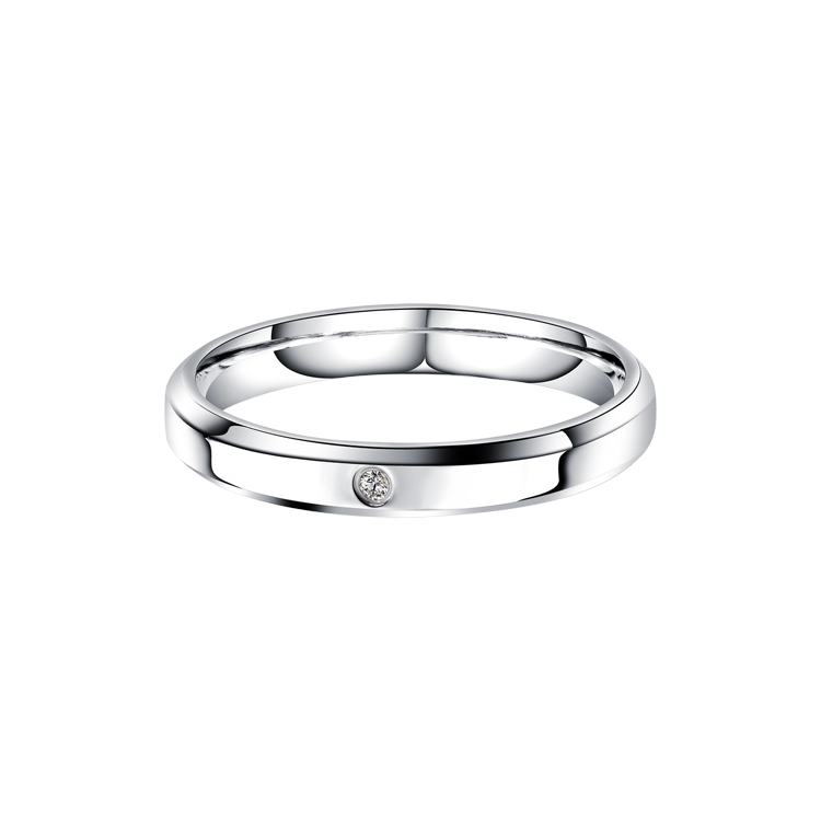 白鋼對戒，情侶戒指 3mm 極簡削邊設計；精緻西德鋼推薦刻字（0418女款）