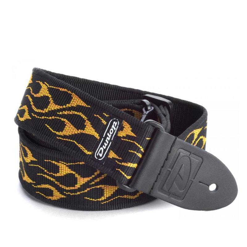 美國Dunlop 吉他背帶 Flambe 黃色火燄 D38-11OY 肩帶