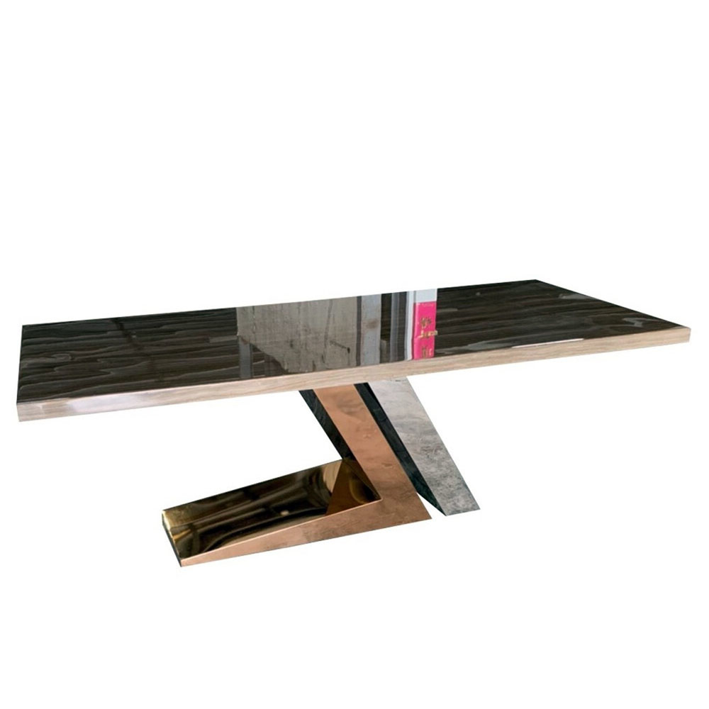 IL奧巴馬木紋天然石西餐桌