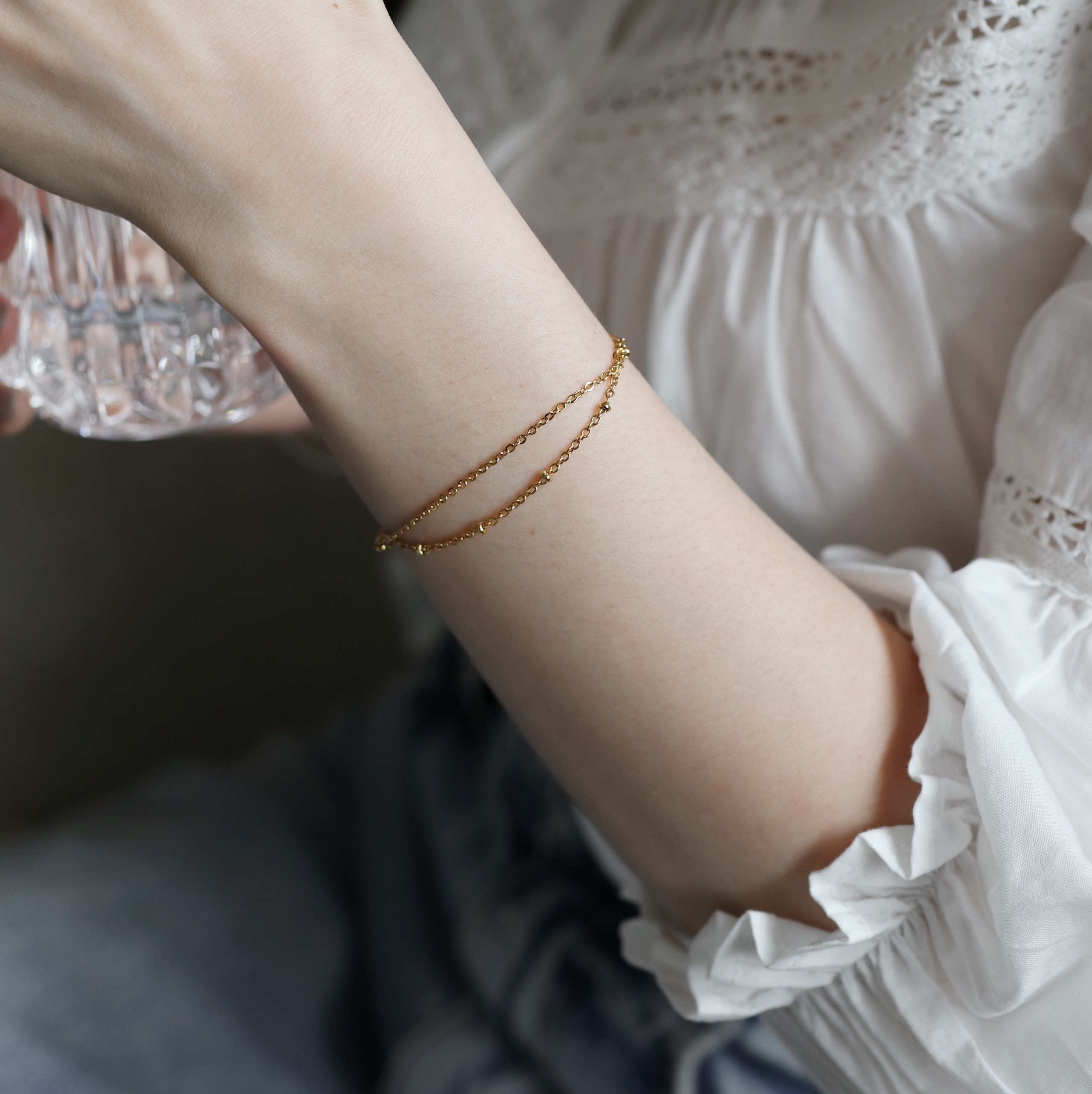 Double Chain Bracelet | 18K日本珍珠雙鍊