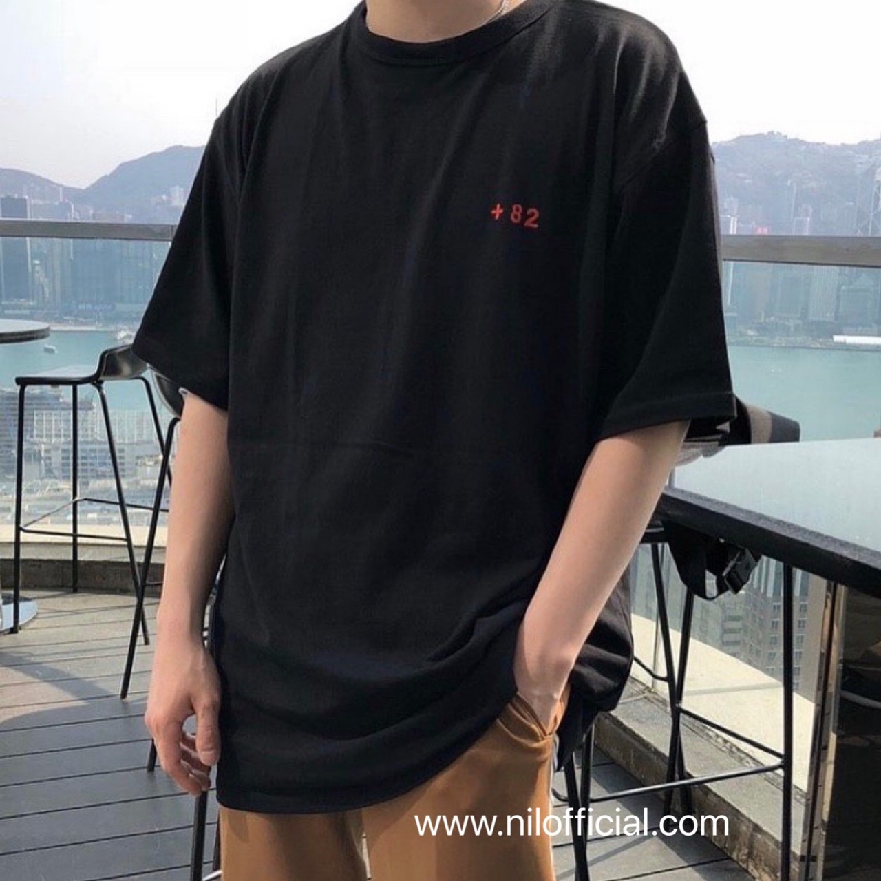 [現貨] 韓國 刺繡 +82 寬鬆 短袖