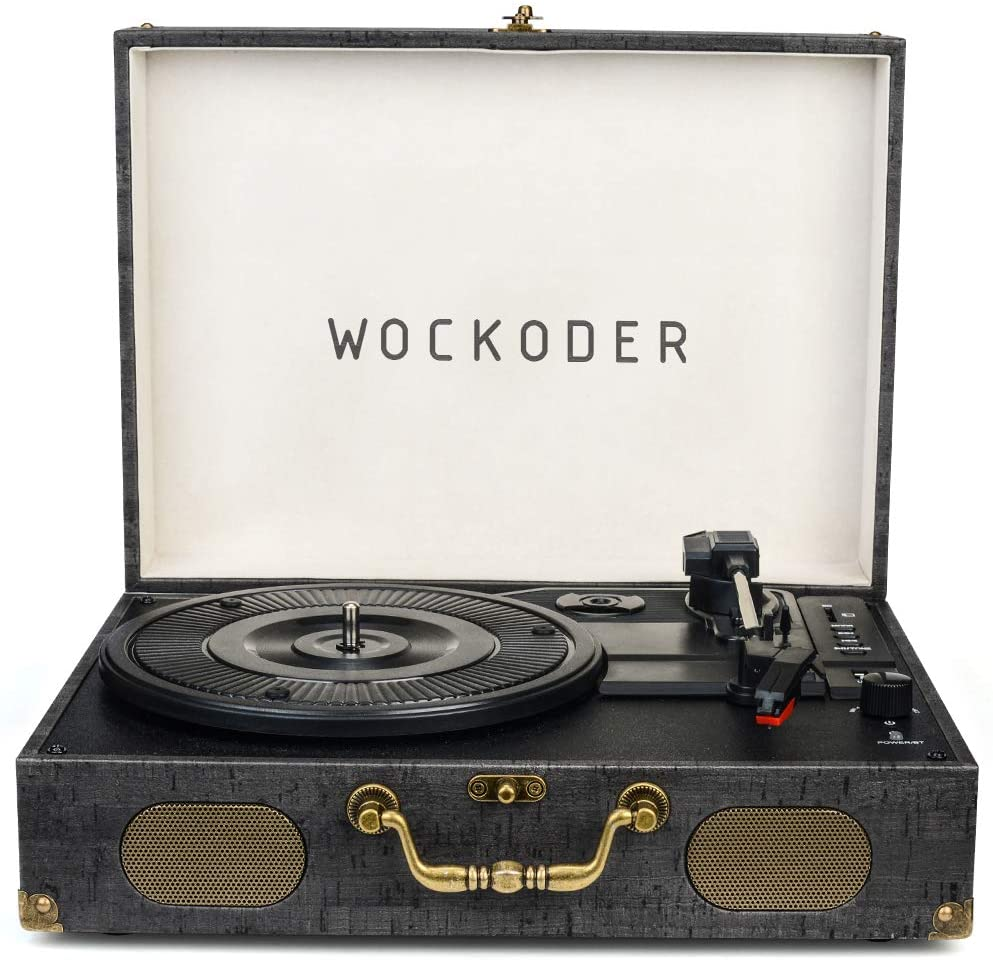 WOCKODER - Turntable Record Player Wireless 復古手提箱造型 / 黑膠唱盤