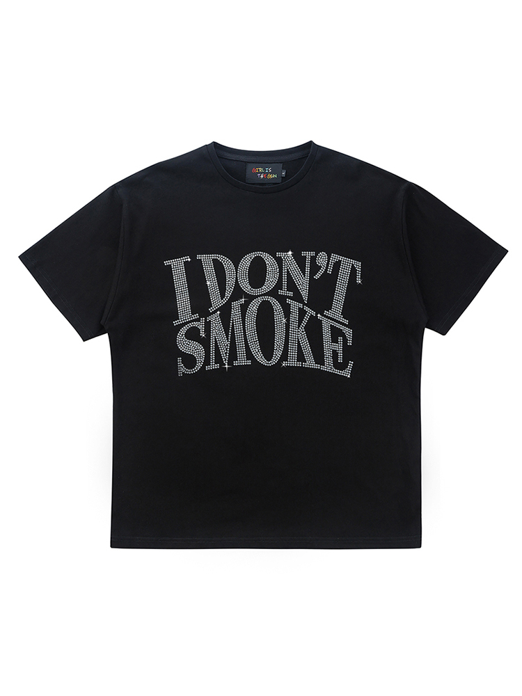 I DON’T SMOKE 立體 水鑽 短袖 T DONSMOKE Don’t Smoke