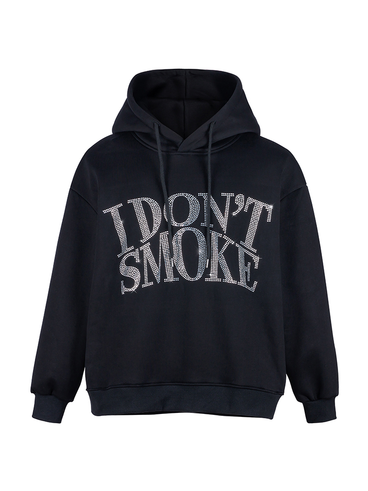 I DON’T SMOKE 立體 水鑽 帽T DONSMOKE Don’t Smoke
