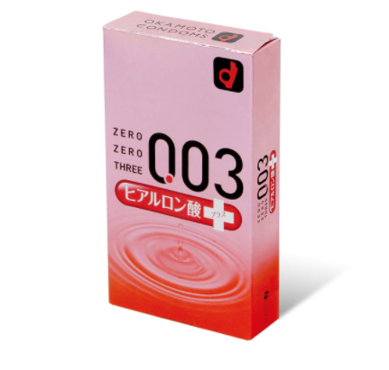 〔日本原裝進口〕 岡本 Okamoto 零零三 0.03 透明質酸+ (10片／盒) (日本版)