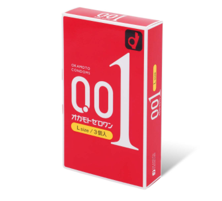 〔日本原裝進口〕 岡本 Okamoto 零零一 0.01 大碼 (3片／盒) (日本版)