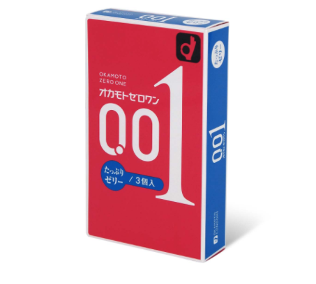 〔日本原裝進口〕岡本 Okamoto 零零一 0.01 超潤滑油裝 (3片／盒) (日本版)