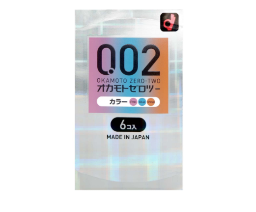 〔日本原裝進口〕 岡本 Okamoto 零零二 0.02 三色 (6片／盒)(日本版)