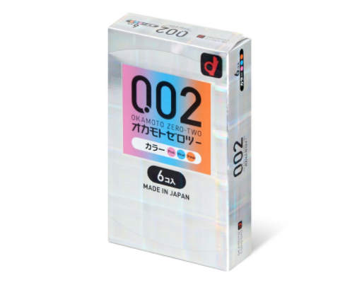 〔日本原裝進口〕 岡本 Okamoto 零零二 0.02 三色 (6片／盒)(日本版)