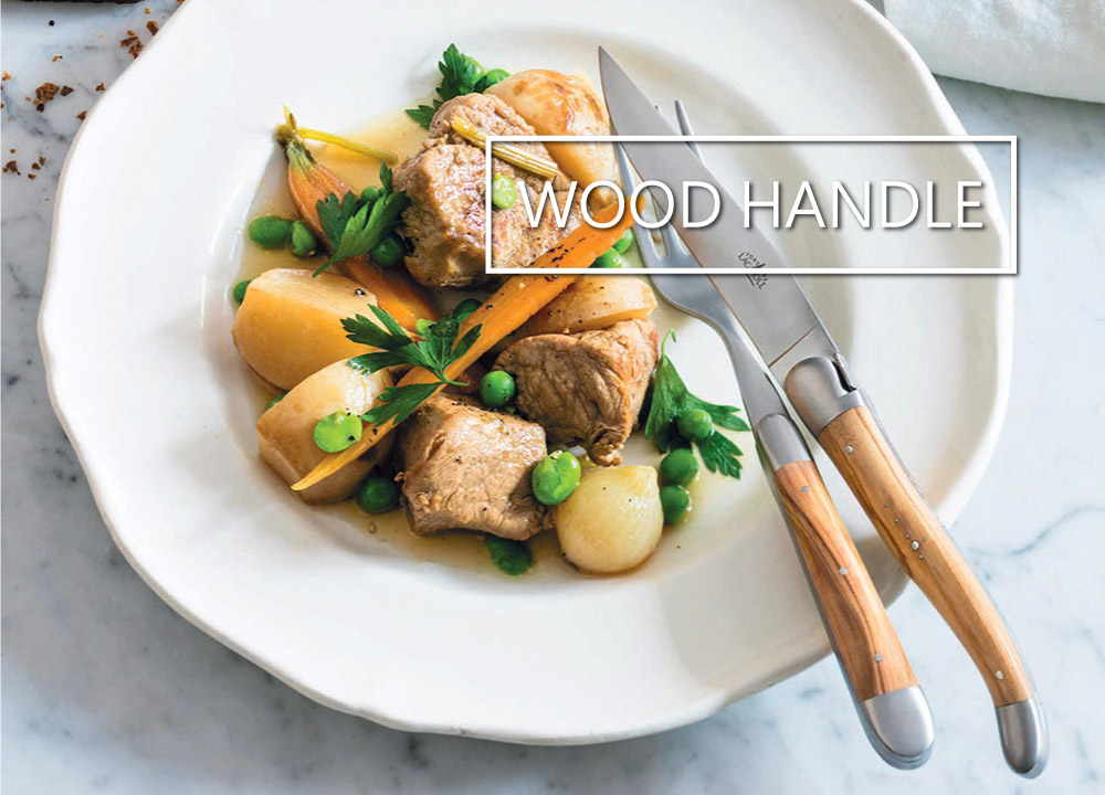 Precious wood Laguiole and Thiers steak knives by Forge de Laguiole and Claude Dozorme