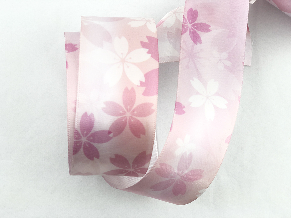 陽光櫻花雨/單面緞/3款寬度