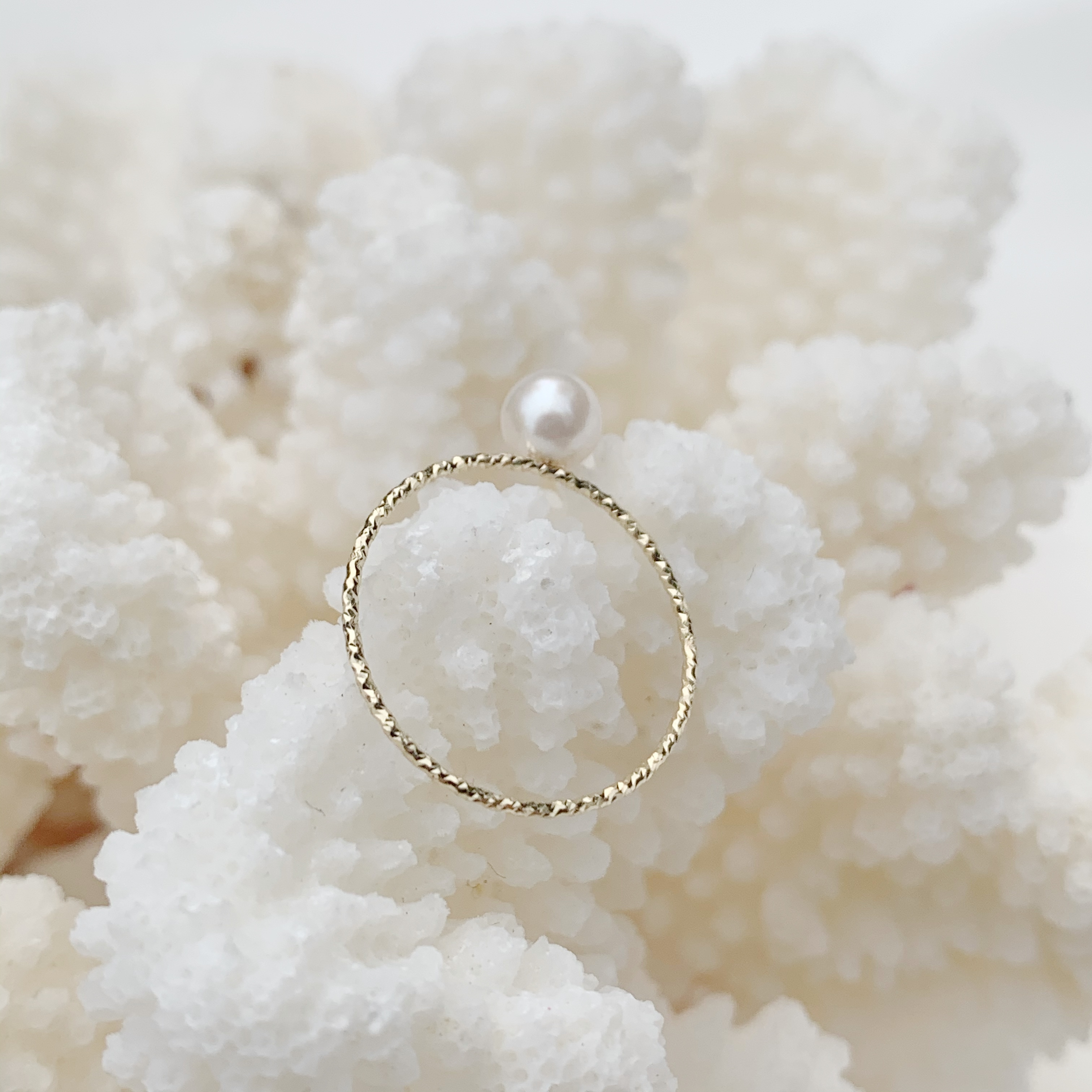 14K 5mm大珍珠滿天星戒指