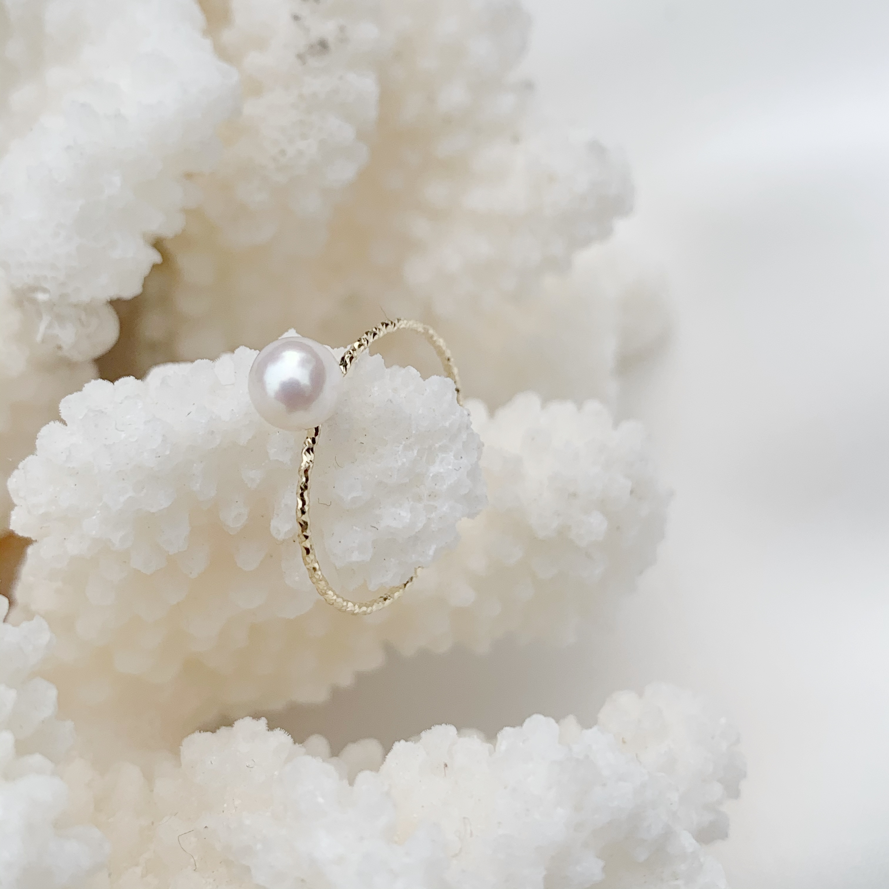 14K 5mm大珍珠滿天星戒指