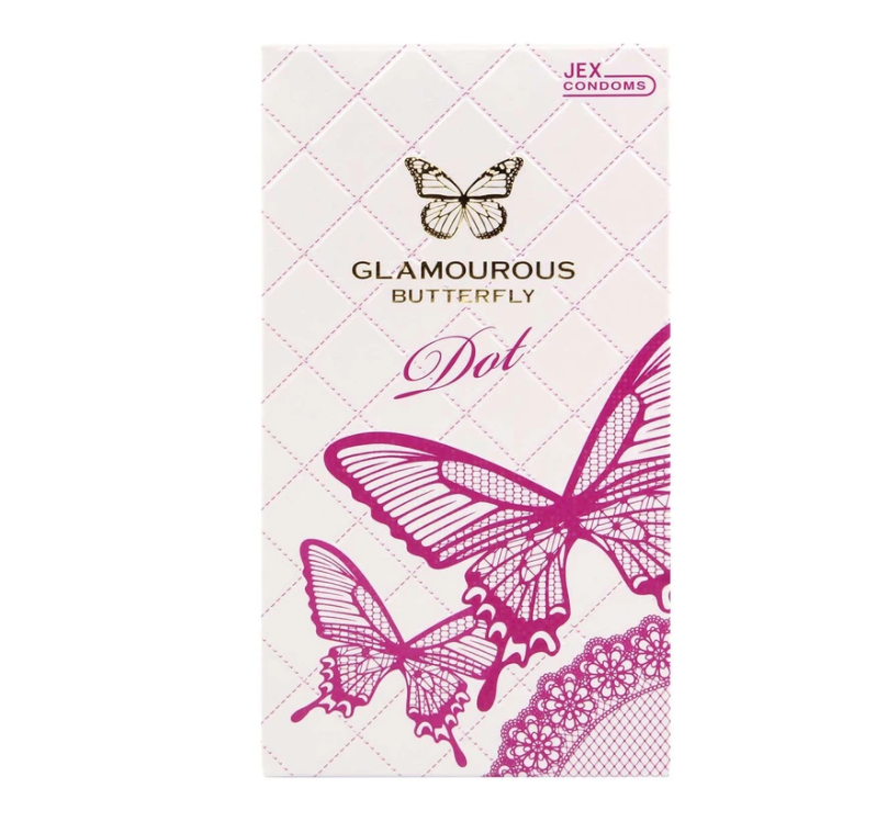 〔日本原裝進口〕JEX 魅力蝴蝶《凸點型》乳膠安全套 (8片／盒)
