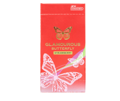 〔日本原裝進口〕JEX 魅力蝴蝶《士多啤梨》乳膠安全套 (6片 / 盒)