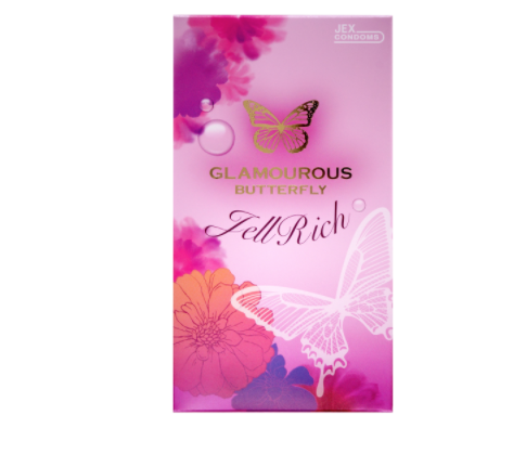 〔日本原裝進口〕JEX 魅力蝴蝶《濃郁果凍》乳膠安全套 (8片／盒)