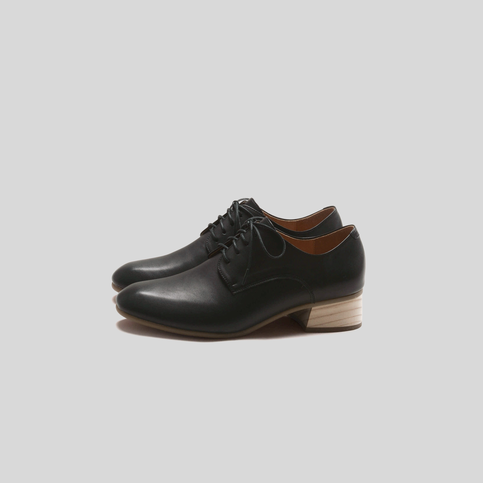 方頭德比鞋 (原木)｜黑色