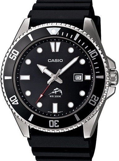 萬年鐘錶 - CASIO 槍魚 / 劍魚 黑圈槍魚橡膠錶帶款  200M 潛水男錶  MDV-106D1A  錶徑44MM