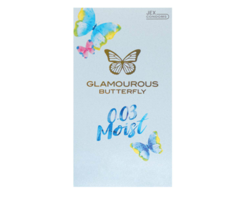 〔日本原裝進口〕JEX 魅力蝴蝶《0.03 極潤型》乳膠安全套 (8片／盒)