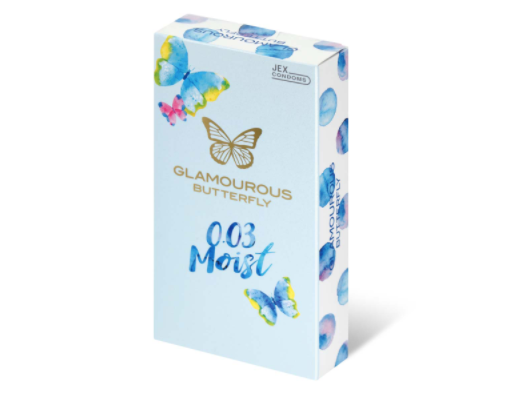 〔日本原裝進口〕JEX 魅力蝴蝶《0.03 極潤型》乳膠安全套 (8片／盒)