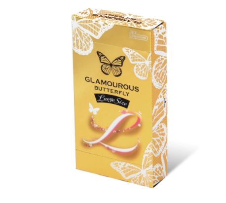 〔日本原裝進口〕JEX 魅力蝴蝶《極潤．大碼 : 55mm》乳膠安全套 (6片／盒)