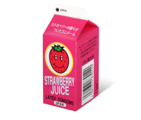 〔日本原裝進口〕中西 FUJI LATEX《草莓味安全小包》乳膠安全套 (3片／盒)