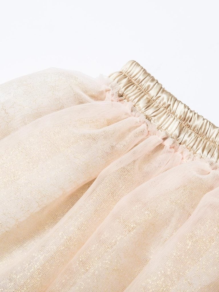 Elizabeth by Crystal Lee｜Elastic Skirt 閃亮網紗澎裙－粉橘