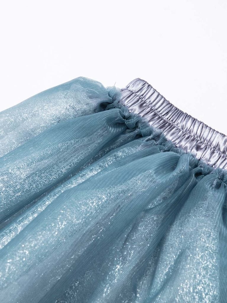Elizabeth by Crystal Lee｜Elastic Skirt 閃亮網紗澎裙－鐵灰