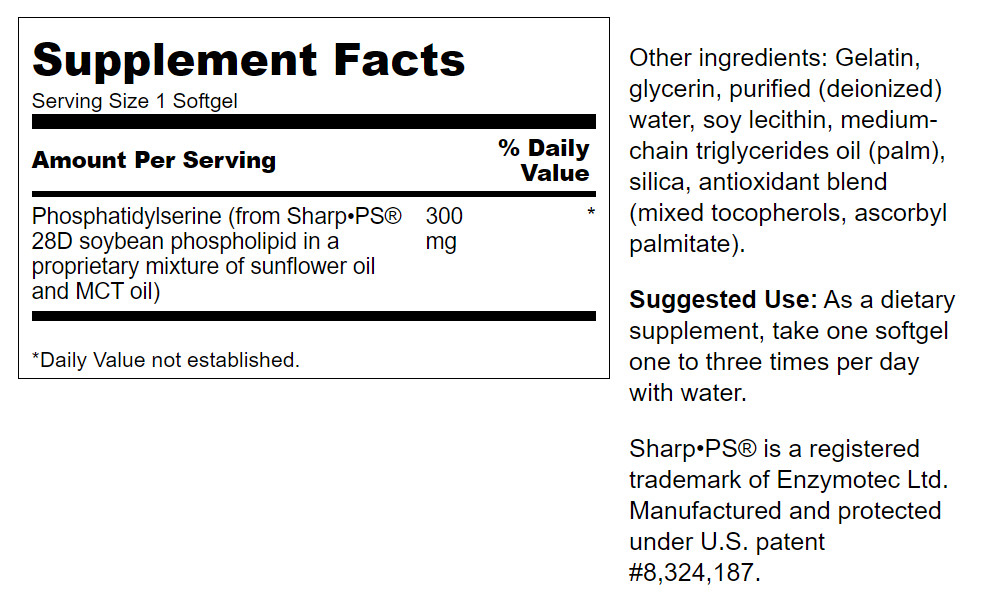 [現貨] 腦磷脂 磷脂絲胺酸 300毫克 30粒 Swanson Phosphatidylserine