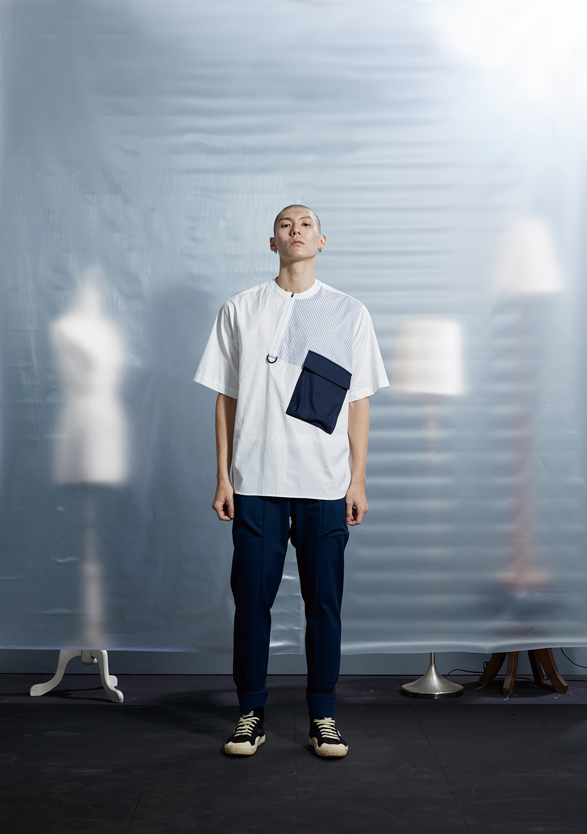 四面彈防潑水透氣褲 - 藍