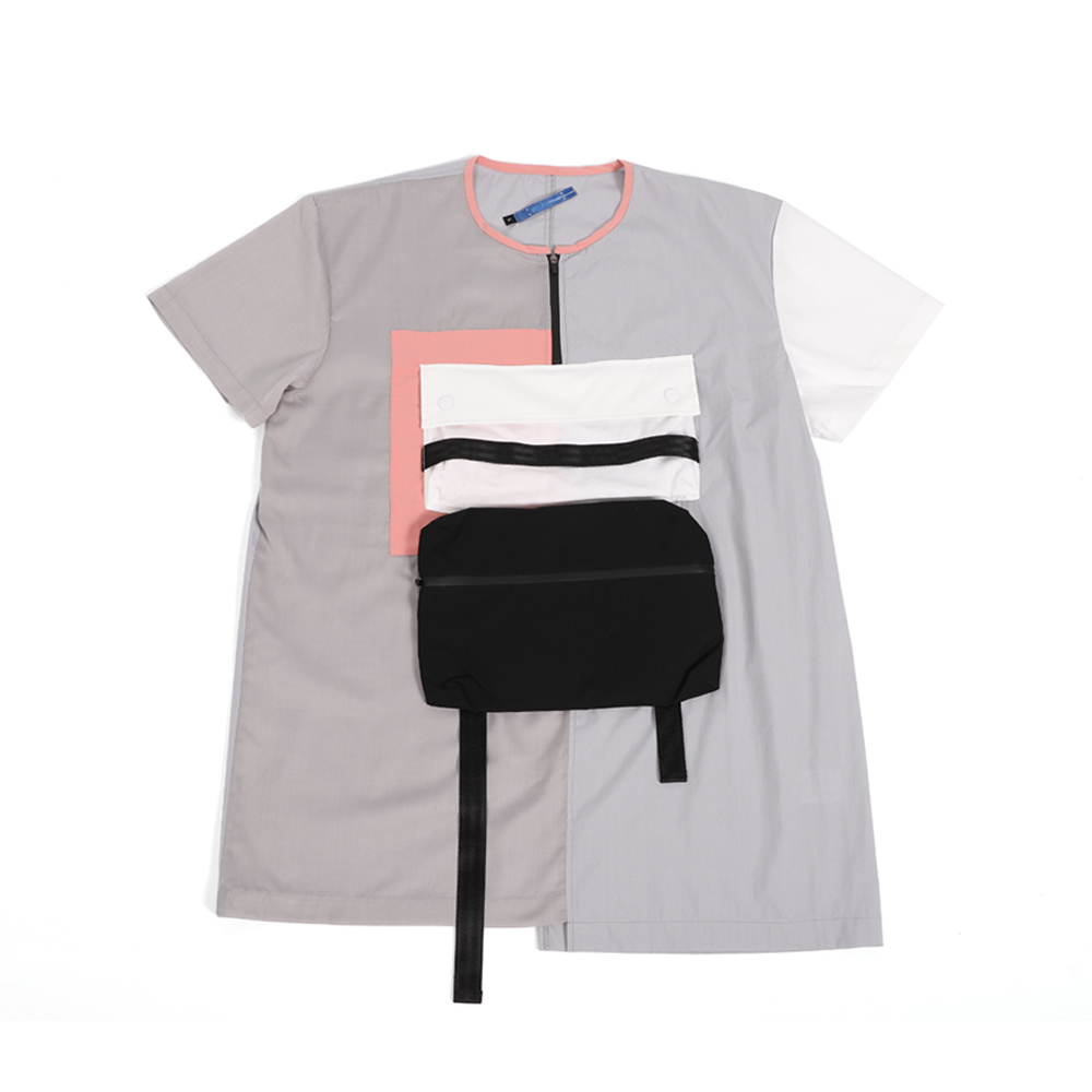 可拆式口袋上衣 - 淺灰