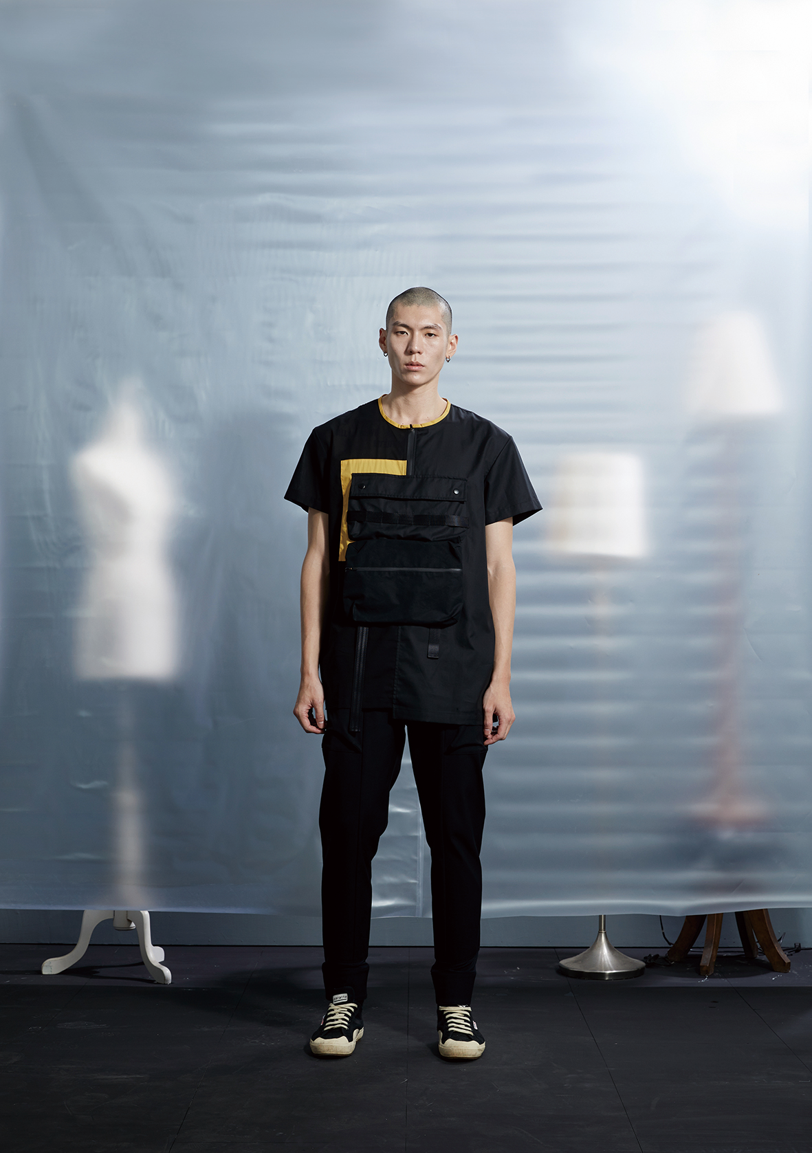 四面彈防潑水透氣褲 - 黑