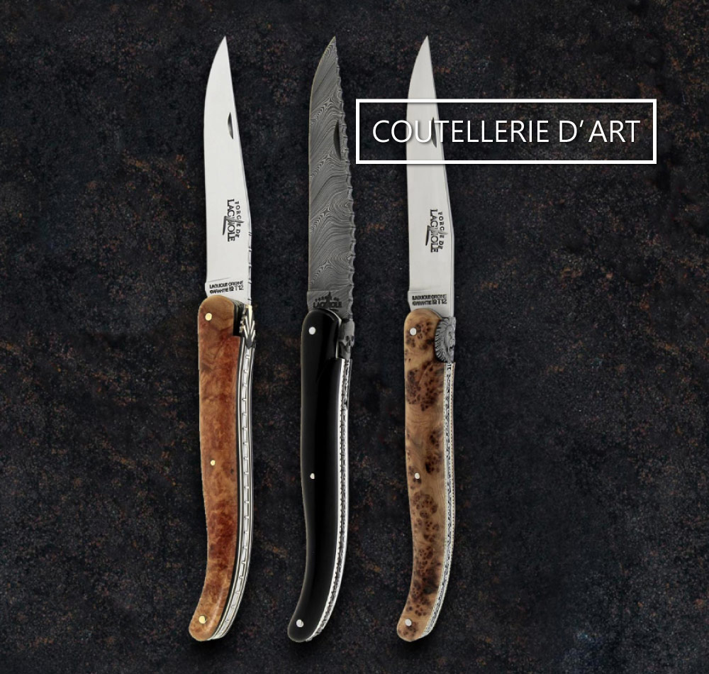 Forge de Laguiole "Coutellerie d'Art" folding knives fully handcrafted on demand only by their emeritus master knife-smiths.