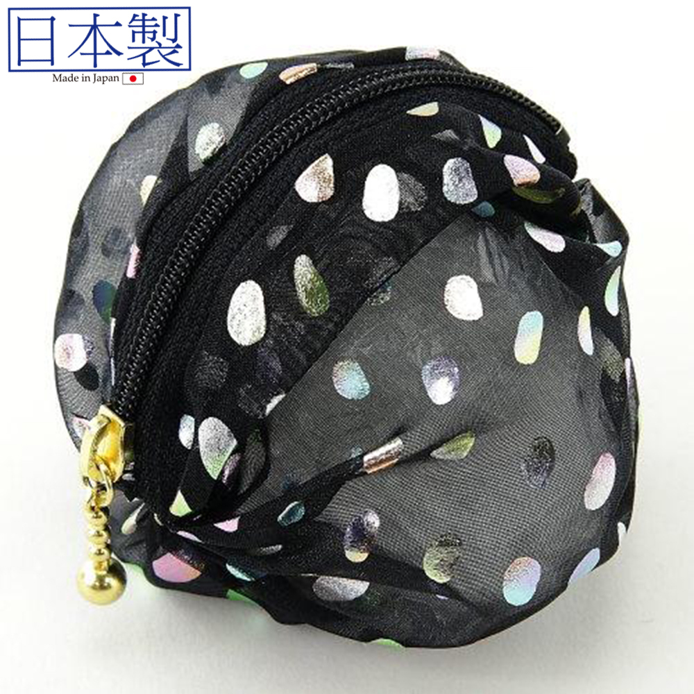 春夏日系圓形散紙包 (黑色) (日本製)