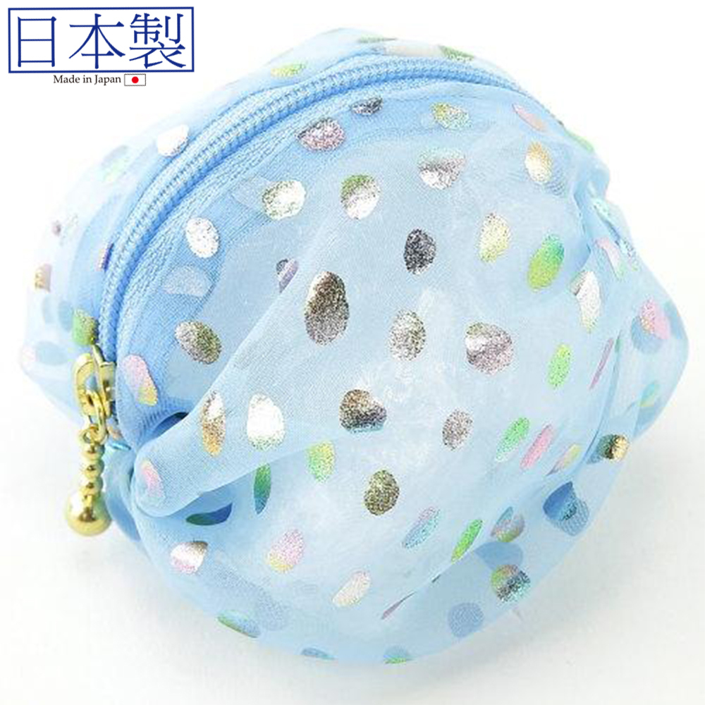 春夏日系圓形散紙包 (粉藍色) (日本製)