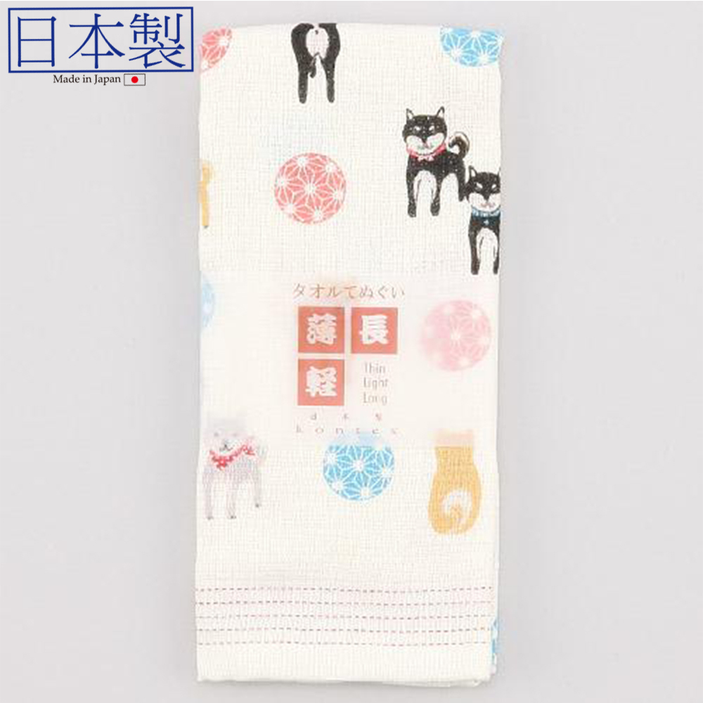 日式柴犬長紗巾 33x100 (日本製)