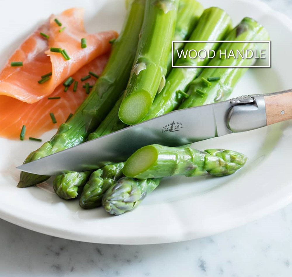 The genuine Laguiole knives Made in France, in Laguiole and Thiers [Forge de Laguiole, Claude Dozorme]. Precious woods series