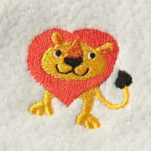 日本今治xOTC 動物圖案方巾 (獅子) (白色) 22x22 (日本製)