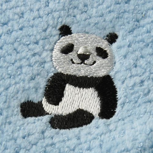 日本今治xOTC 動物圖案方巾 (熊貓) (藍色) 22x22 (日本製)