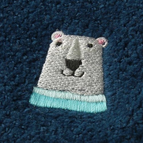 日本今治xOTC 動物圖案方巾 (北極熊) (深藍色) 22x22 (日本製)