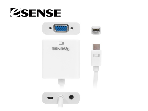 Esense Mini Display Port to VGA (音源輸出)  轉接器 (04-MDV850)