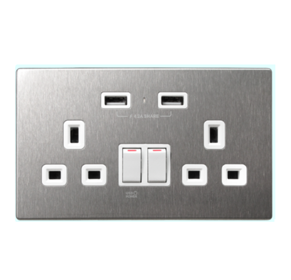 M2K （不銹鋼/白）13AUSB孖蘇 4.2A