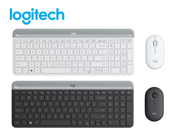 羅技 MK470 超薄無線滑鼠鍵盤組 (珍珠白/石磨灰)