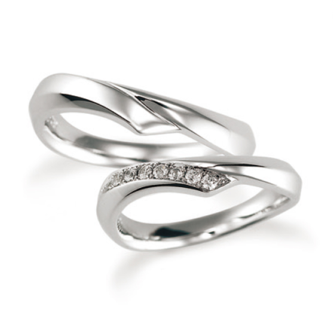 18K白金鑽石結婚戒指
