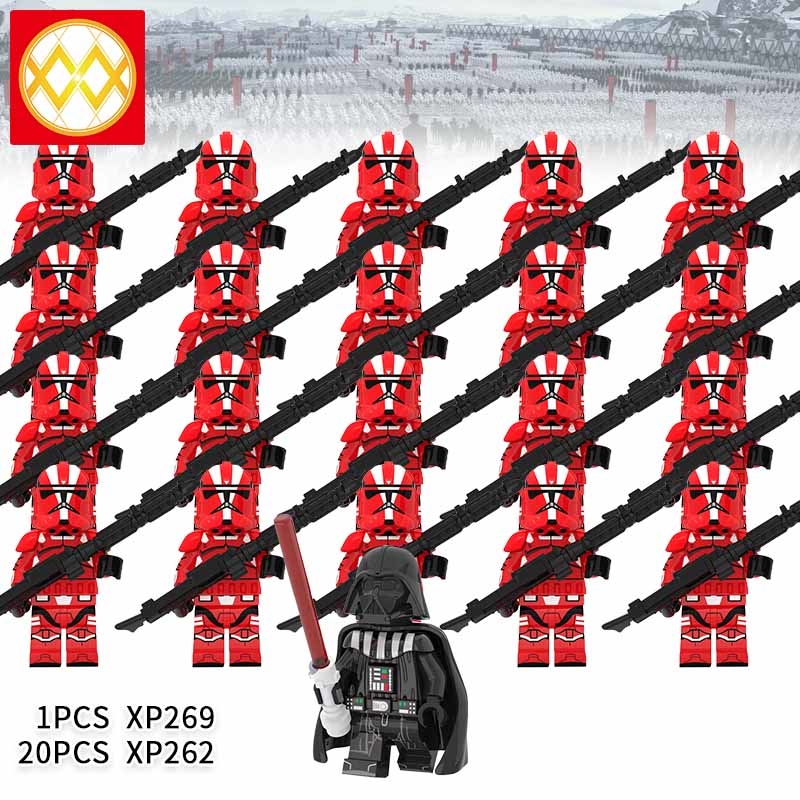 21Pcs/Lot Darth Vader Imperial Shock Cloned Storms Troopers Star Wars Minifigs Minifigures W1320