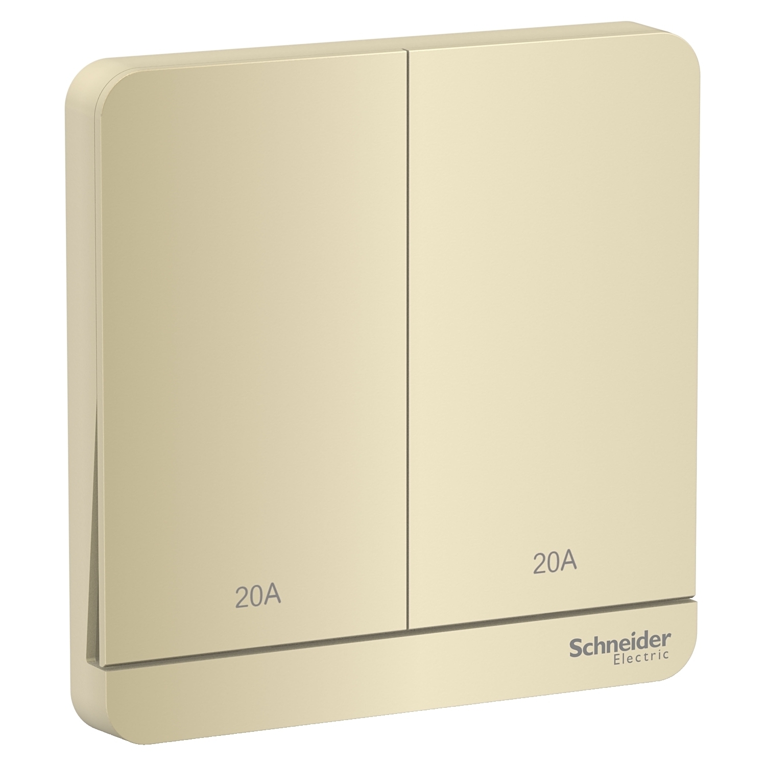 Schneider 施耐德 奐尚 20A 兩位雙極開關掣連LED指示燈 E8332D20N_WG_C5  (沉醉金/石墨灰/白色/胡桃木)